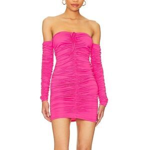NWT More To Come Shanice Ruched Mini Dress in Pink party Revolve XL